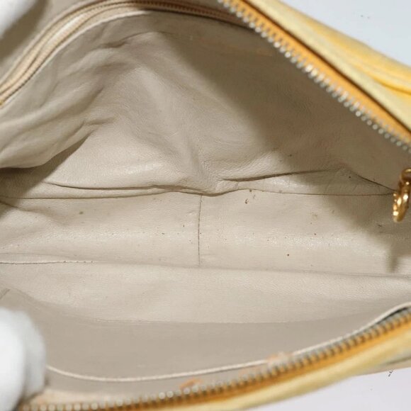 CHANEL Chain Shoulder Bag Lamb Skin Yellow Gold CC - Picture 12 of 15